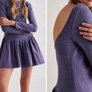 Free People Movement Elegant Purple Lace Dress